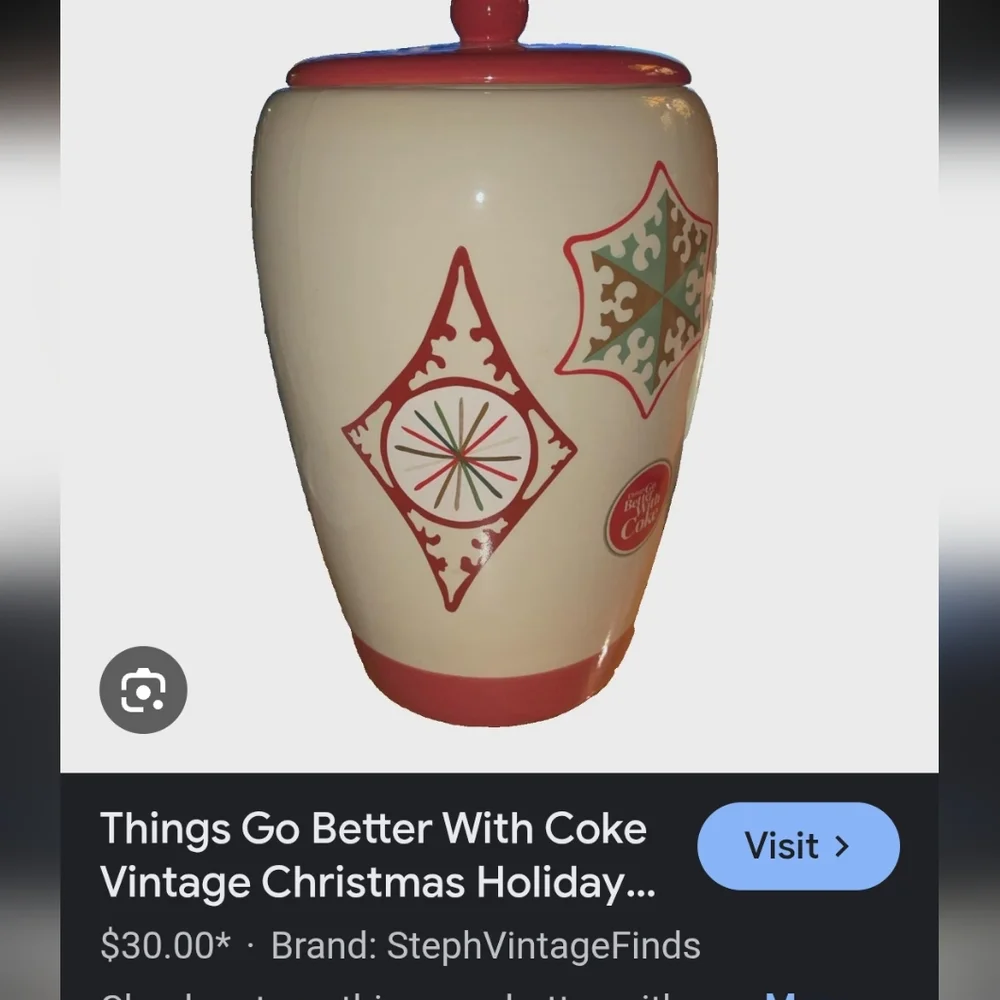 Vintage Coca-Cola cookie Jar retro diner style collectable